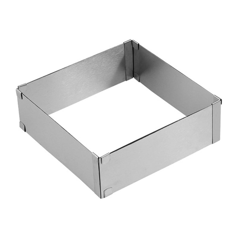Stainless Steel Mousse Cake Cutter Adjustable Square Cake Ring Baking Mold, Size M (BPA Free, No FDA) Stainless Steel Mousse Cake Cutter Adjustable Square Cake Ring Baking Mold, Size M (BPA Free, No FDA)